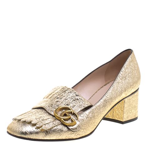 gold gucci pumps|Gucci pumps for sale.